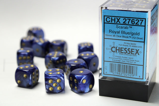 Chessex Scarab 16mm d6 Dice (12 Dice)