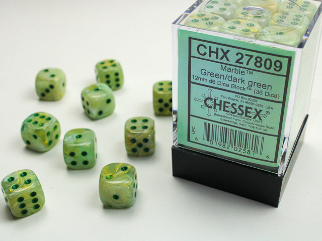 Chessex Marble 12mm d6 Dice Set