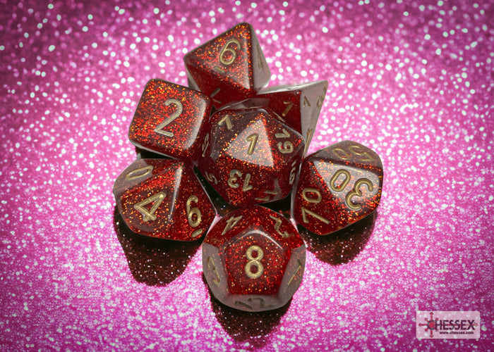 Chessex Glitter Polyhedral 7-Dice Set