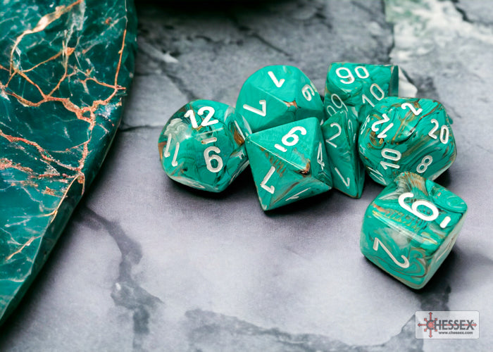 Chessex Marble Polyhedral 7-Dice Set