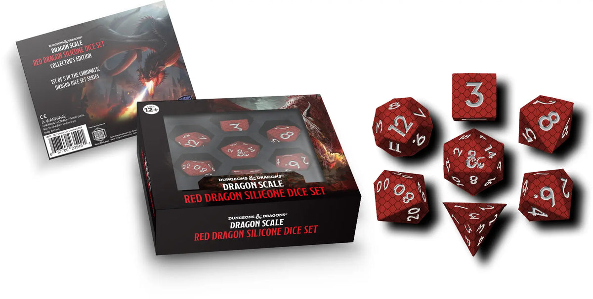 FanRoll D&D Dragon Scale Silicone Dice Set: Red