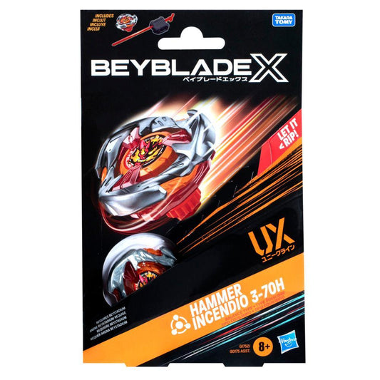 Beyblade X Hammer Incendio 3-70H UX Starter Pack Top and Launcher