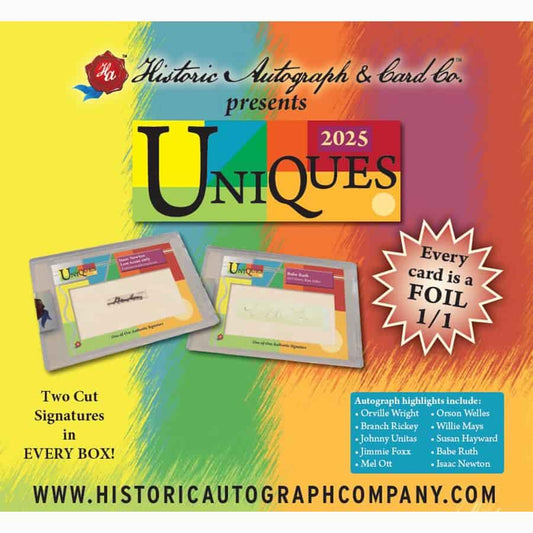 2025 Historic Autographs Uniques Hobby Box