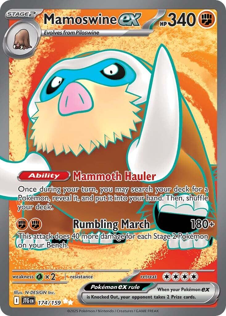 wolf pokemon card Mamoswine ex - 174/159 [JTG