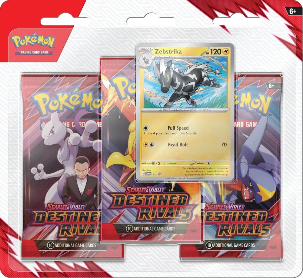 Pokemon TCG: Scarlet & Violet - Destined Rivals Three-Booster Blister Wolf Den Gaming Pokemon TCG: Scarlet & Violet - Destined Rivals Three-Booster Blister Wolf Den Gaming