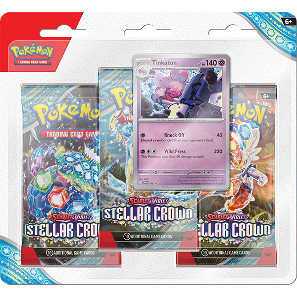 Pokemon TCG: Scarlet & Violet 07 Stellar Crown- 3-Booster Blister Case (24 Blisters)