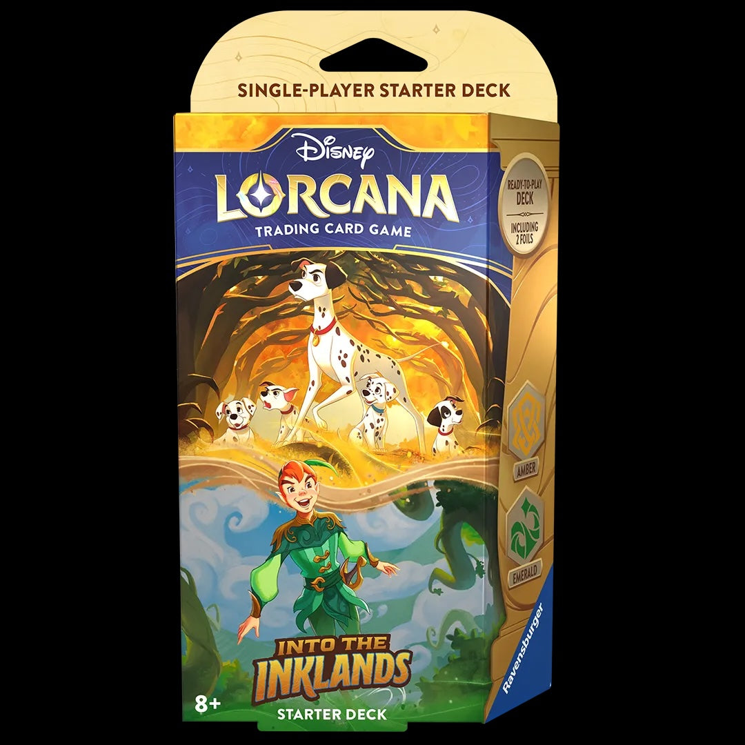Disney Lorcana: Into the Inklands Starter Deck - Amber/Emerald Wolf Den Gaming Disney Lorcana: Into the Inklands Starter Deck - Amber/Emerald Wolf Den Gaming
