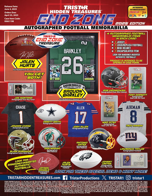 2025 Tristar HT End Zone Autographed Football Memorabilia