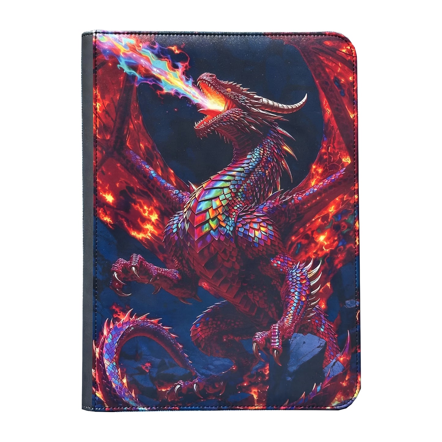 Maggot Labs™ 9-Pocket Zippered Binder: Chromatic Stormdrake