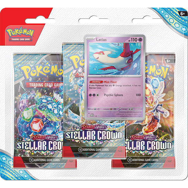 Pokemon TCG: Scarlet & Violet 07 Stellar Crown- 3-Booster Blister Case (24 Blisters)