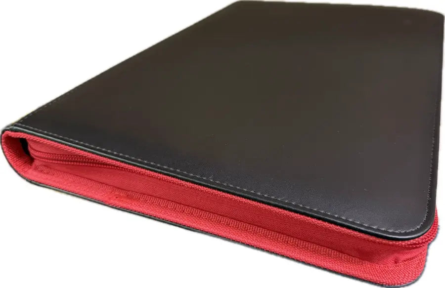 Generic 2-Tone Zippered 9-Pocket Black with Red Zipper