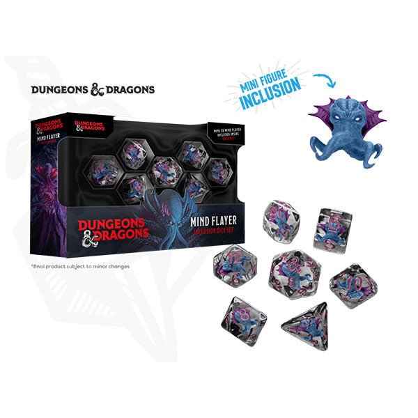 7-Die Set Resin D&D Inclusion: Mind Flayer Dice Set