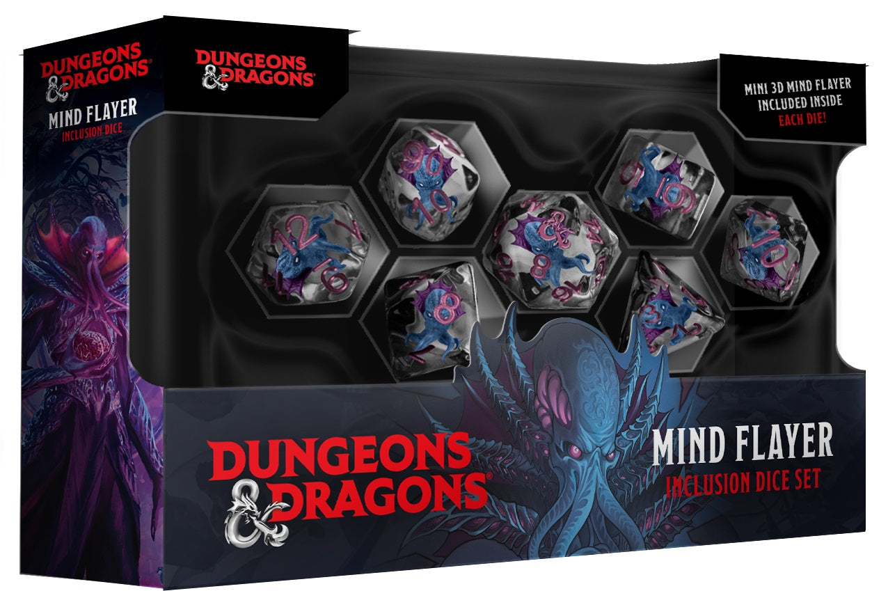 DND Monster - Resin Inclusion Dice Set - Mind Flayer
