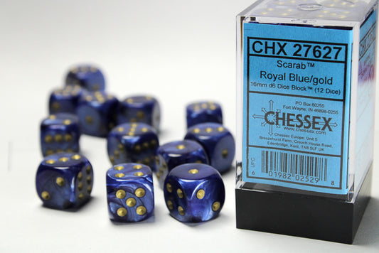 Chessex Scarab 16mm d6 Dice (12 Dice)