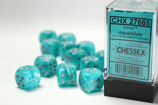 Chessex Cirrus 16mm d6 Dice (12 Dice)