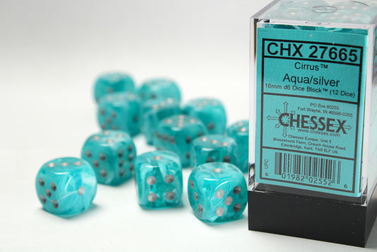 Chessex Cirrus 16mm d6 Dice (12 Dice)