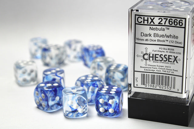 Chessex Nebula 16mm d6 Dice (12 Dice)