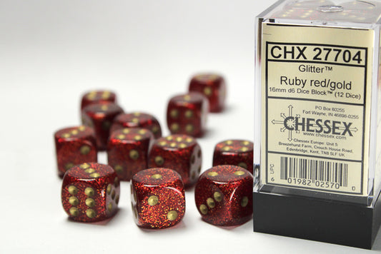 Chessex Glitter 16mm 12d6 Dice Set