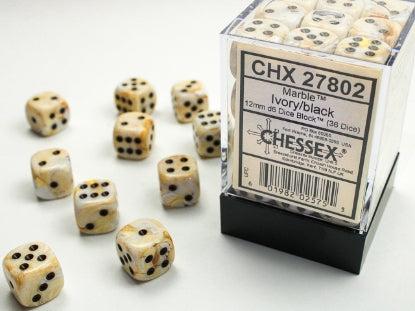 Chessex Marble 12mm d6 Dice Set