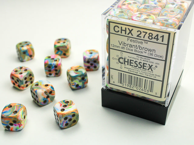 Chessex 12mm 36d6 Festive Dice Set
