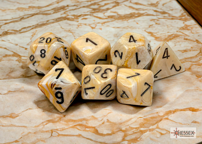 Chessex Marble Polyhedral 7-Dice Set