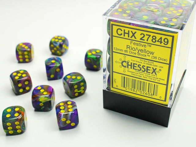 Chessex 12mm 36d6 Festive Dice Set