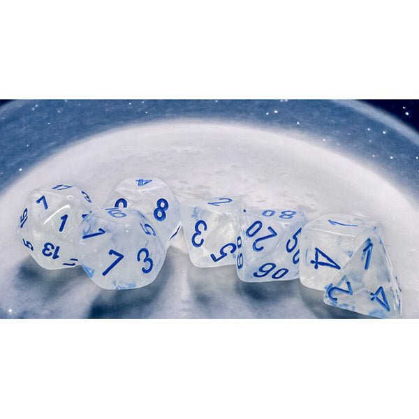 Chessex 7-Die Set Mega- Hedrals Borealis Luminary: Icicle/  Light Blue