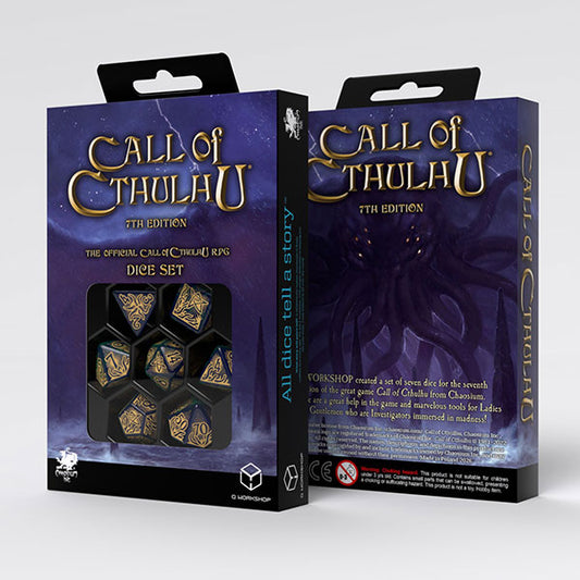 7-Die Set Call of Cthulhu: 7th Edition Blue Green/Gold