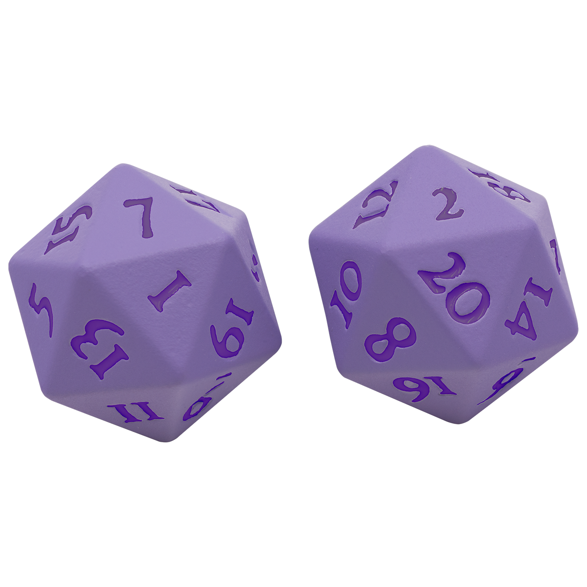 Ultra PRO Vivid Heavy Metal Dice - Purple - two 20-sided metal dice