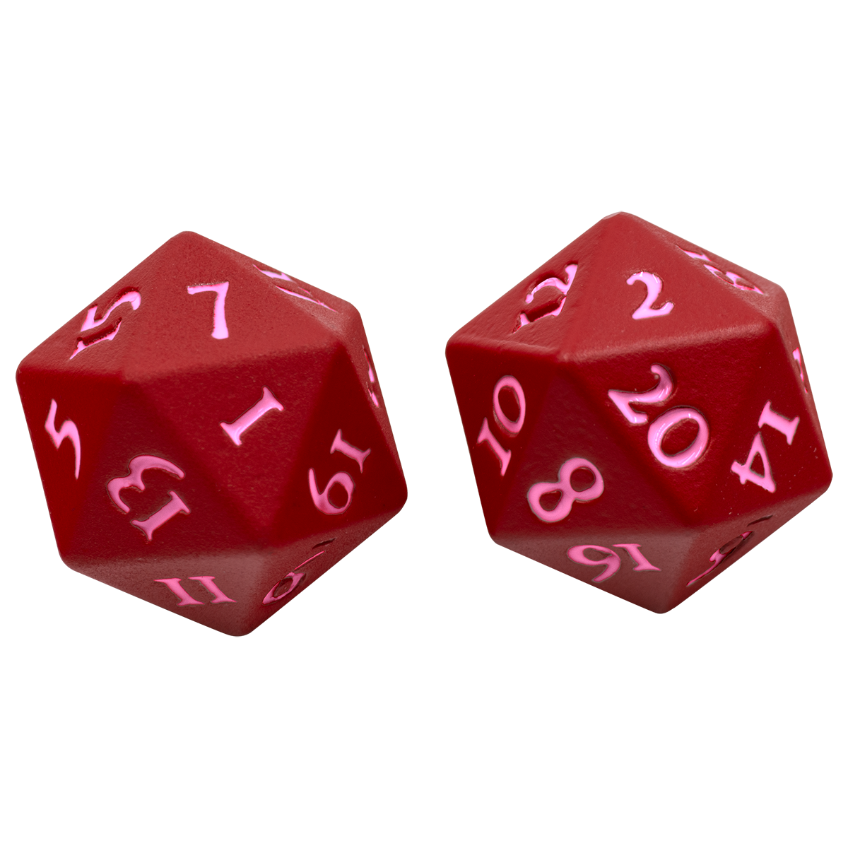 Ultra PRO Vivid Heavy Metal Dice - Red - two 20-sided metal dice