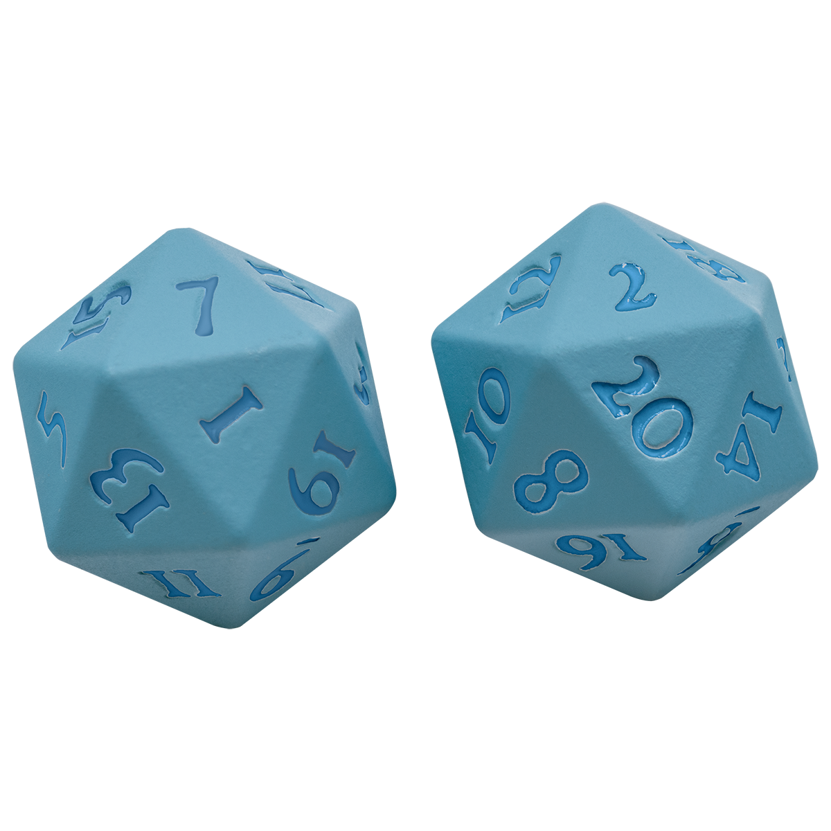 Ultra PRO Vivid Heavy Metal Dice - Light Blue - two 20-sided metal dice