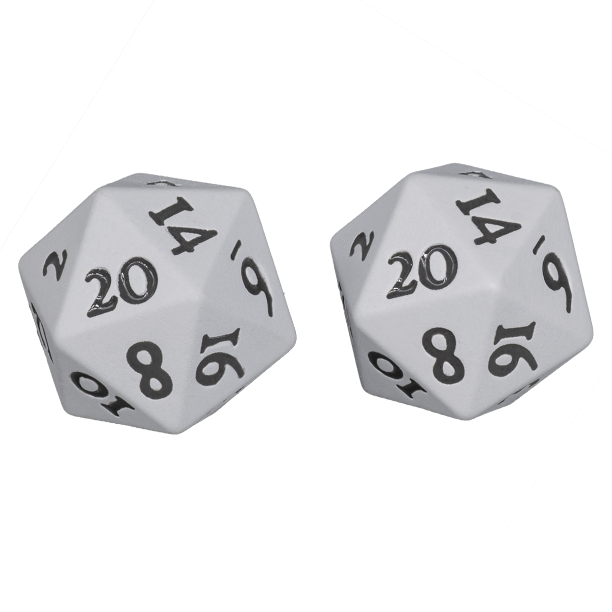 Ultra PRO Vivid Heavy Metal Dice - White - two 20-sided metal dice