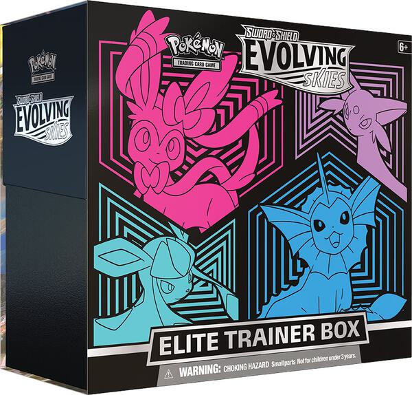 Pokemon TCG: Sword & Shield: Evolving Skies Elite Trainer Box [Glaceon/Vaporeon/Sylveon/Espeon] SEALED
