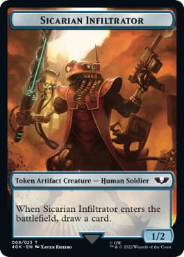 Soldier (003) // Sicarian Infiltrator Double-Sided Token (Back)