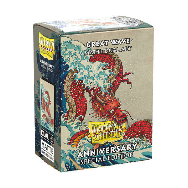 Dragon Shield Sleeves: Standard DUAL- Matte 'Great Wave' Art (100 ct.)