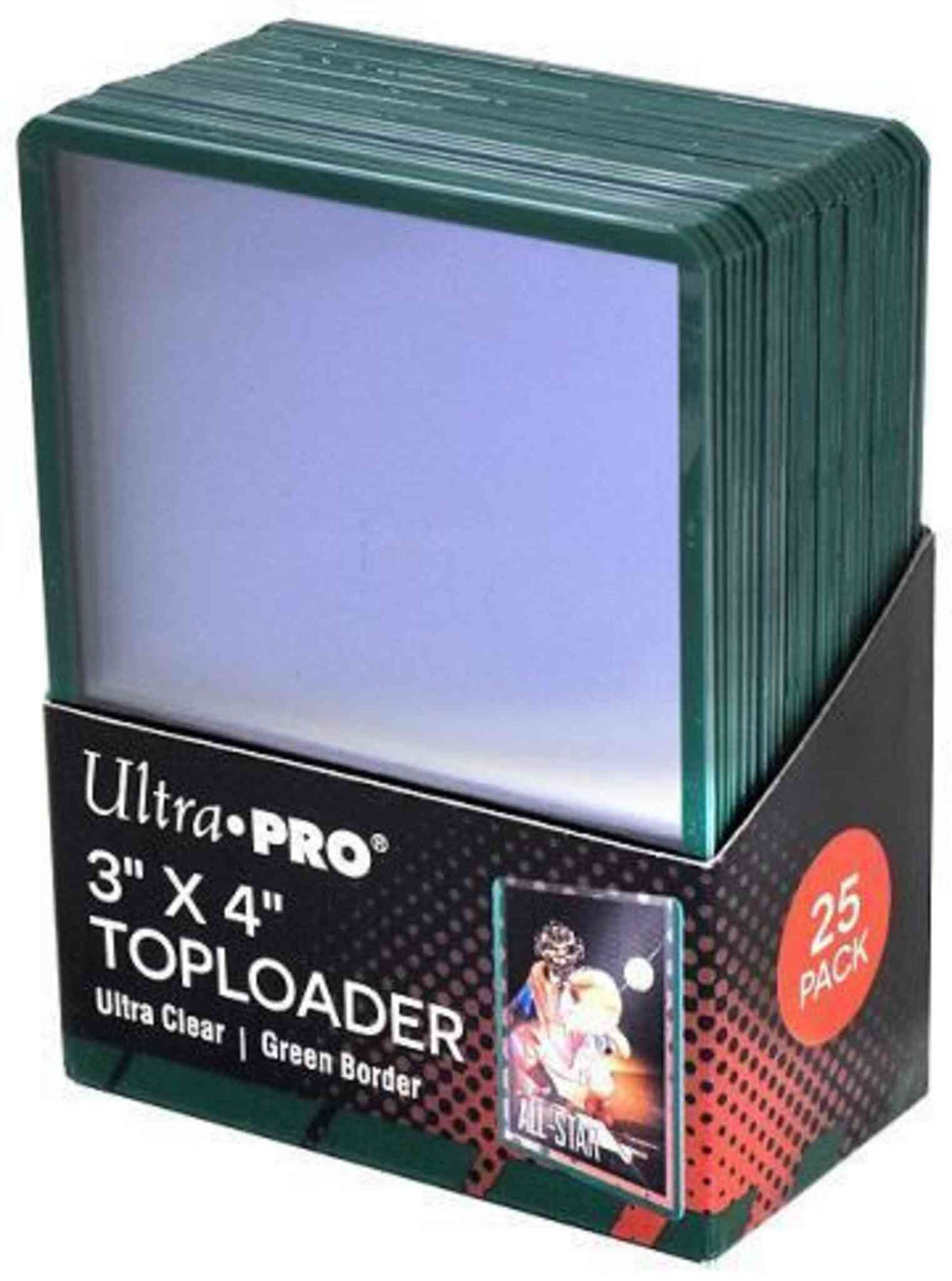Ultra Pro 3x4 green border toploaders 25ct
