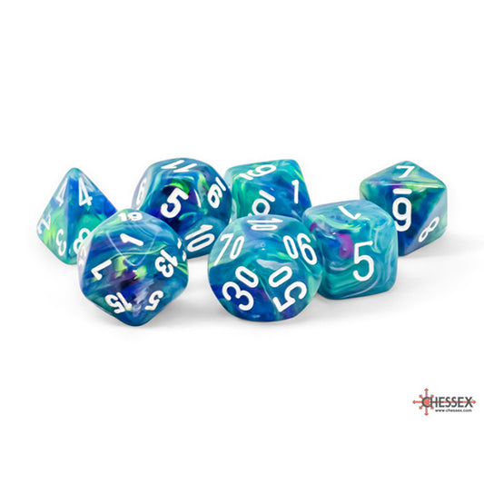 Chessex 7-Die Set Mega-Hedrals Festive: Waterlily/White