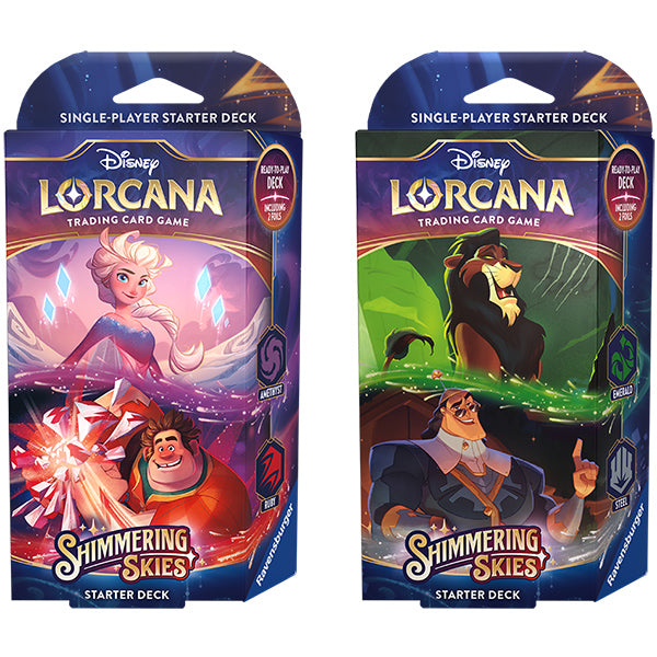 Disney Lorcana: Shimmering Skies Starter Deck Display (8 Decks, 2 types)