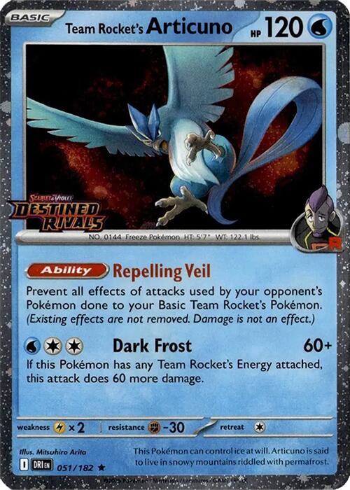 Team Rocket's Articuno - 051/182 (Cosmos Holo) (Destined Rivals Stamp)
