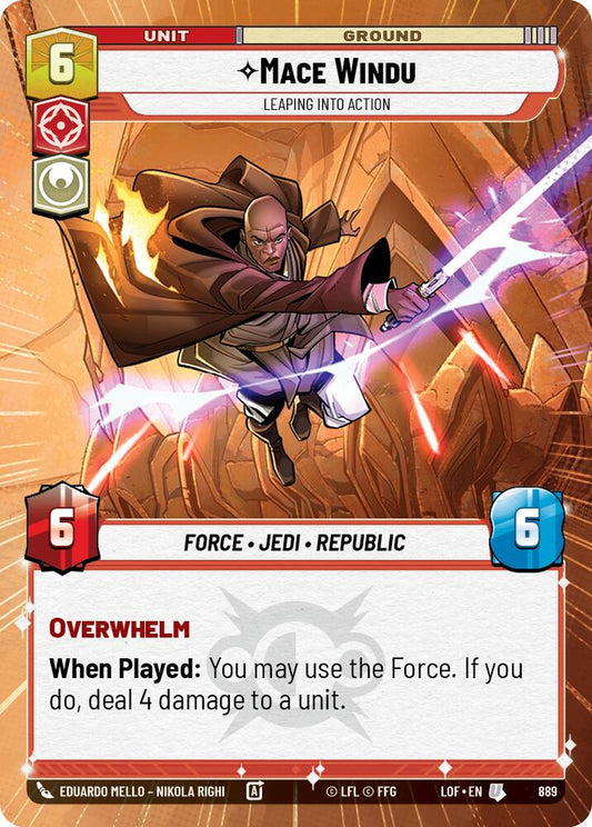 Mace Windu - Leaping into Action (Hyperspace Foil)