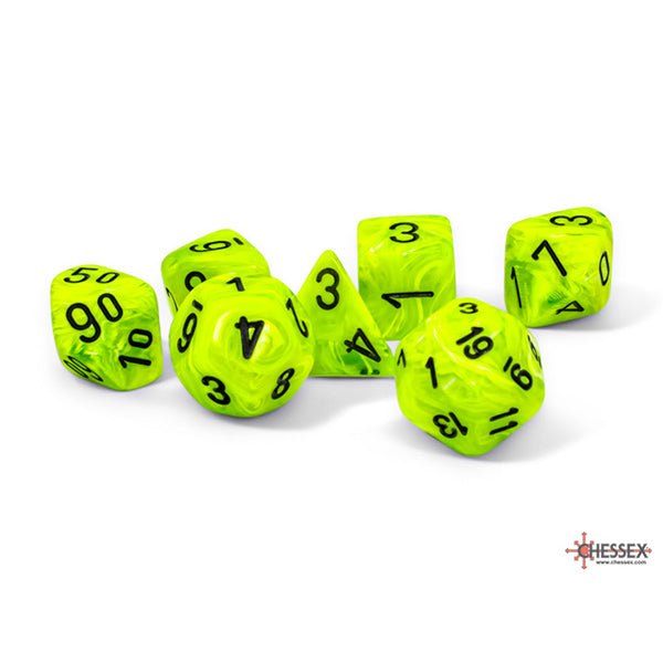 Chessex 7-Die Set Mega-Hedrals Vortex: Bright Green/Black