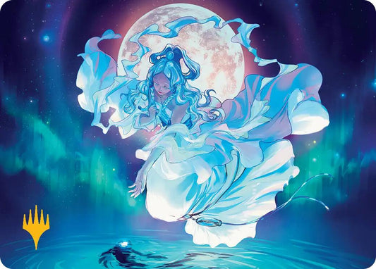 Yue, the Moon Spirit Art Card (Gold-Stamped Planeswalker Symbol)