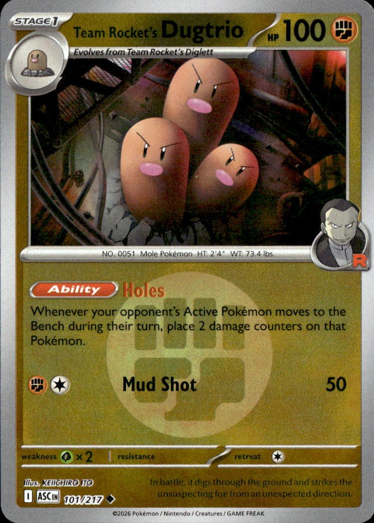 Team Rocket's Dugtrio - 101/217 (Energy Symbol Pattern)