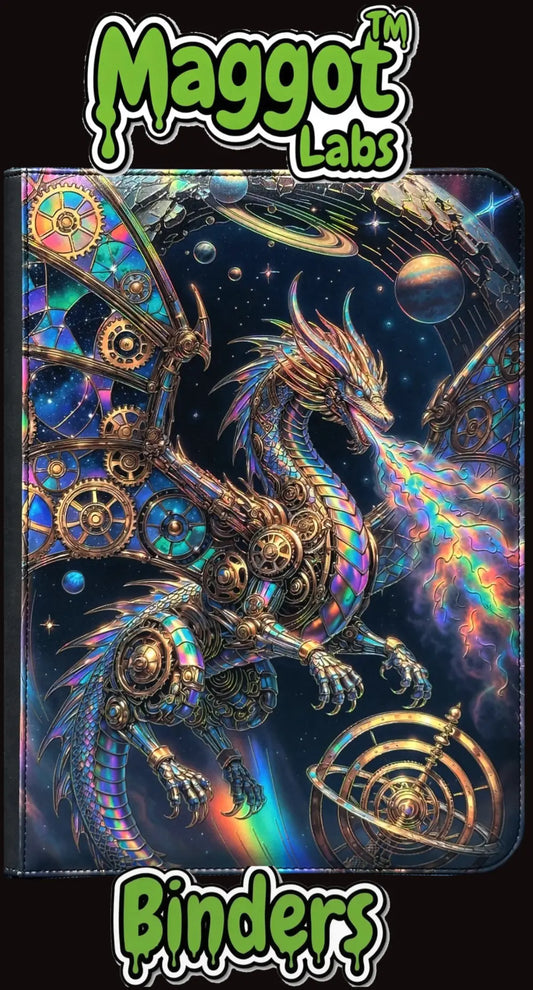 Maggot Labs™ 9-Pocket Zippered Binder: Aetherforge Dragon - Clockwork Sovereign