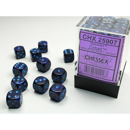 Chessex 12mm 36d6 Speckled: Cobalt