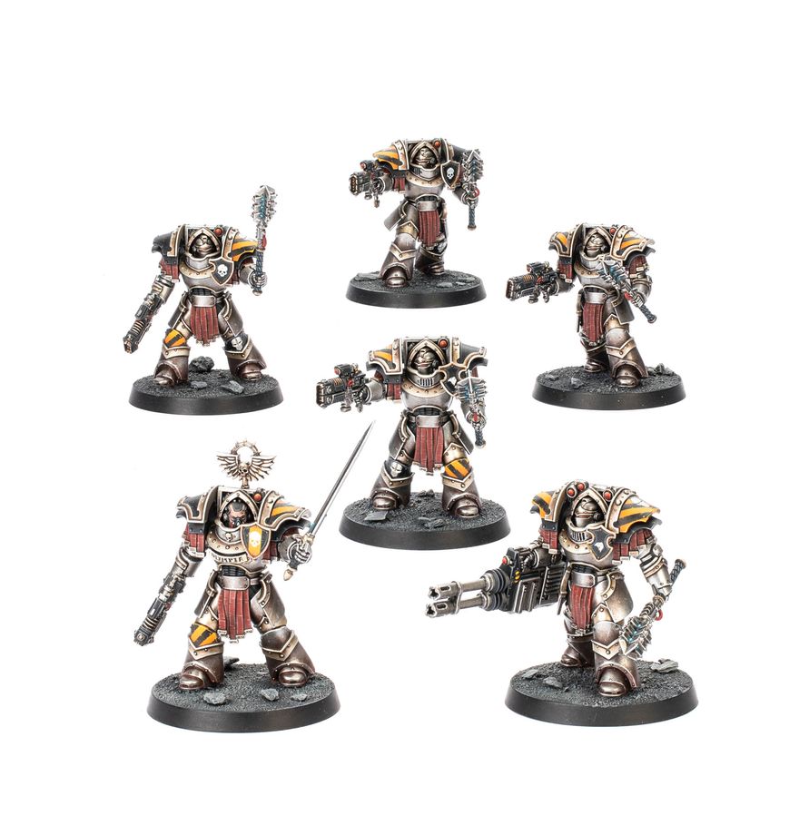 Warhammer: Cataphractii Terminators with Volkite Chargers and Power Mauls