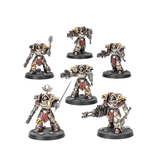 Warhammer: Cataphractii Terminators with Volkite Chargers and Power Mauls