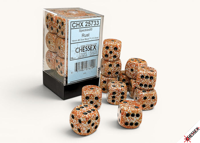 Chessex: 12CT Speckled Rust 16mm D6 Dice Cube