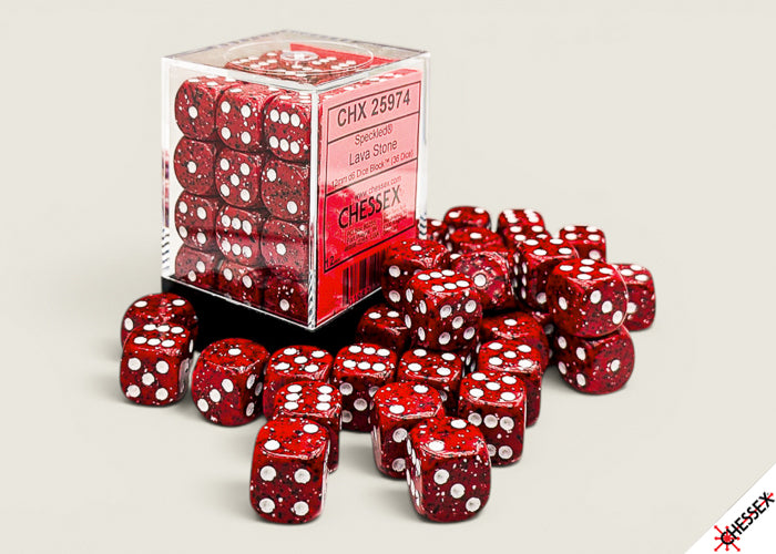 Chessex: 36CT Speckled Lava Stone 12mm D6 Dice Cube
