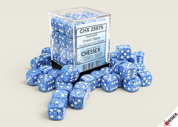 Chessex: 36CT Speckled Ocean Stone 12mm D6 Dice Cube